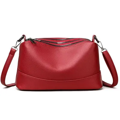 Women's Crossbody Bag, Soft Leather, Multi-Layer Zipper, 2026 Style - 7
