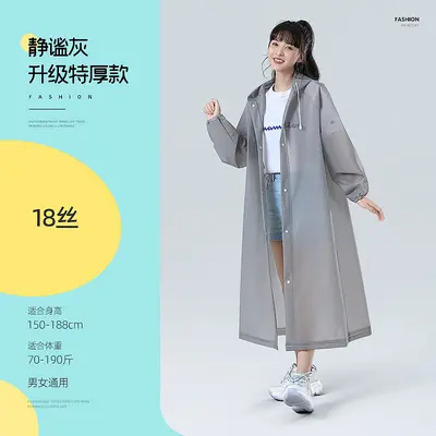 Disposable raincoat, long-length, heavyweight, full body - 9