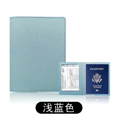 跨境现货加厚pu皮革护照本保护套皮质可定LOGO证件护照夹护照包 - 12