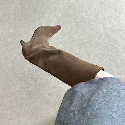 Damen-Cowboystiefel mit Absatz, Spitzkappe