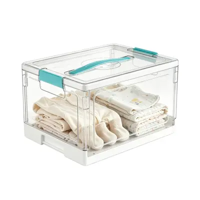 Portable Divided Storage Box 24QT, Transparent Toy and Stationery Organizer - 11