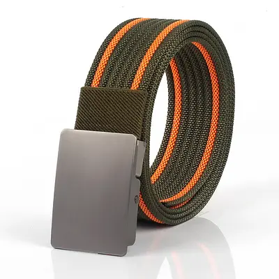 Men's Automatic Buckle Canvas Belt Imitation Nylon Outdoor Comfortable Military Training Shorts Belt Versatile Tactical Belt