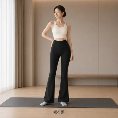 Polar astarlı mikro çan paça yoga pantolon, kısa boy, yüksek bel, sonbahar kış - 7
