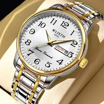 WLISTH men's quartz watch, large numerals, waterproof - 11