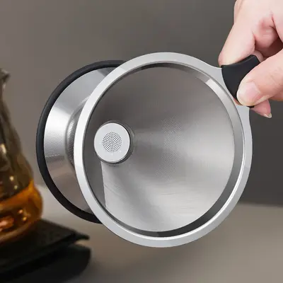 Stainless steel pour-over coffee filter, paperless