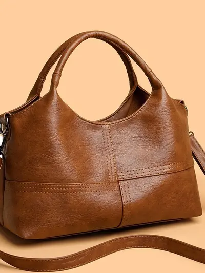 Women's Patchwork Handbag, Large Capacity, Single Shoulder and Crossbody - 5