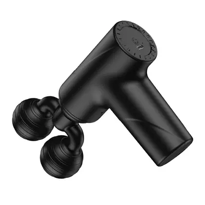 Evde kullanım için çift başlıklı fasya tabancası, USB siyah VTT elektrikli masaj aleti, kas gevşetici mini fitness masaj aleti, sınır ötesi.