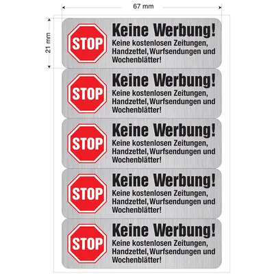 Briefkasten-Aufkleber, 5 Stück, selbstklebend, ohne Werbung