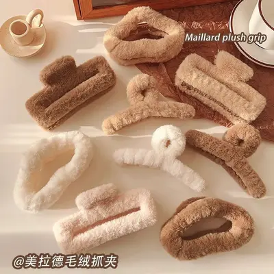 Plüsch-Pfotenhaarklammer für Frauen, großes Haargummi mit Luxusgefühl für Herbst und Winter, Haarklammer mit Haigefühl für dickes Haar, Haarzubehör.