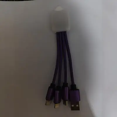3-in-1 braided charging cable, fast charging, retractable