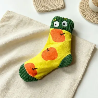 Sesli peluş çorap köpek oyuncağı, küçük ve orta ırk için, yavaş mama - 8