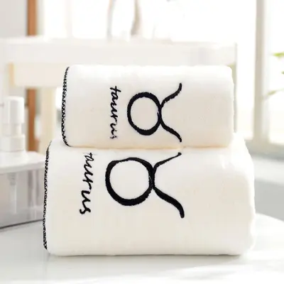 Coral fleece towel set, constellation design, thickened - 10
