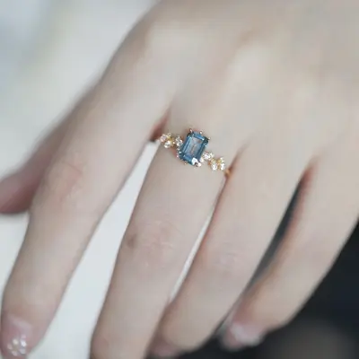 London-Blau Topas Ring, Luxus - 3