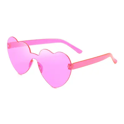 Heart-Shaped Frameless Jelly Color Sunglasses - 8