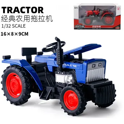 1:32 Alloy Farm Tractor with Trailer Model, Sound and Light Toy - 9