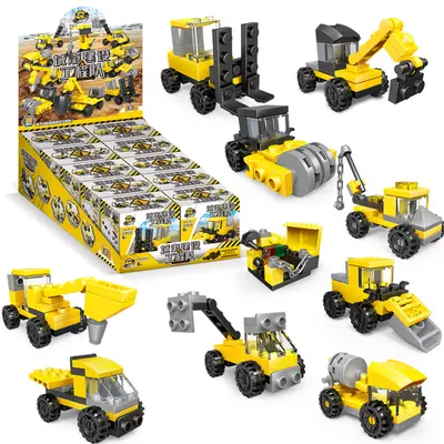 Children's Building Block Car Set, Fire Engine and Police Car - 7