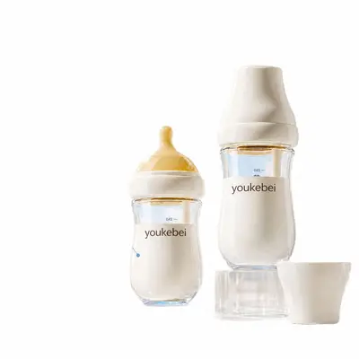Babyflasche aus Borosilikatglas, 0–6 Monate, blähungsvermindernd