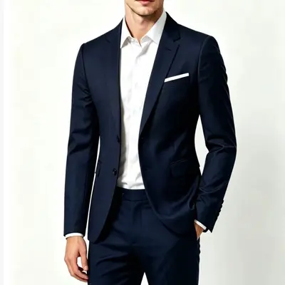 Men's Double-Breasted Suit Jacket, Lightweight, Wrinkle-Free, Crease-Resistant - 5