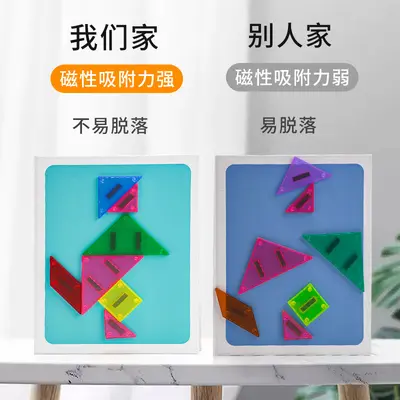 Children's Magnetic Tangram Puzzle Toy, Intelligence Kindergarten Early Education Building Blocks Assembly Toys for Boys and Girls Aged 3-6