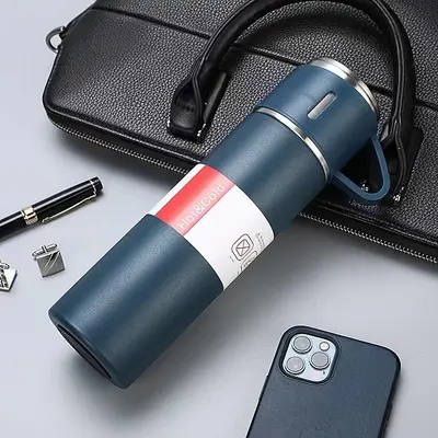 304 stainless steel thermos cup set dual lids gift box - 8