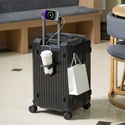 Wheeled 30/70 Split Trolley Suitcase with Combination Lock, Durable - 10