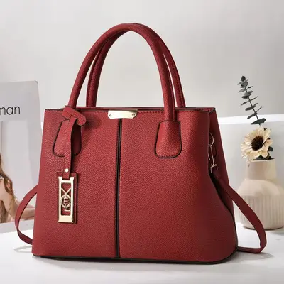 Women's Simple PU Leather Handbag, Single-Shoulder Crossbody, Large Capacity - 10