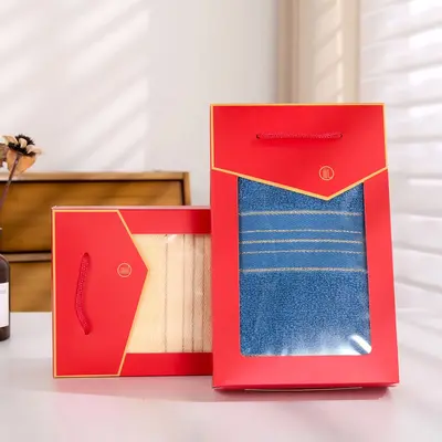 Towel gift set, 100% pure cotton, thick weave with embroidered design - 4