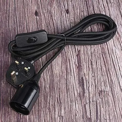 İngiliz tip fiş, E27 kablolu elektrikli ahşap lamba başlığı, lamba duylu, askılı tip, anahtarlı kablolu avize, DIY minimalist asma kablolu lamba