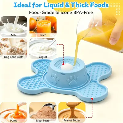 3-in-1 Silicone Lick Mat for Cats and Dogs, Non-Slip