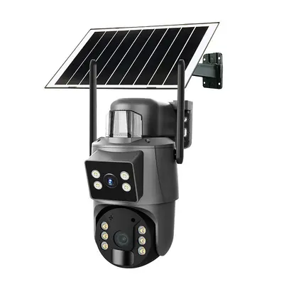UBOX摄像头双画面监控360可夜视600万高清全彩4G太阳能太阳能监控