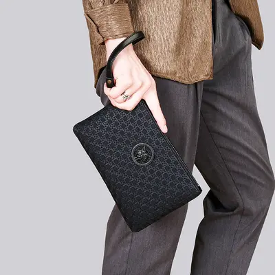 Herren-Clutch im Geflechtmuster mit Handyfach - 4