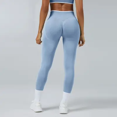 Seamless Knit Butt-Lifting Yoga Pants, High Waist, Quick-Dry - 11