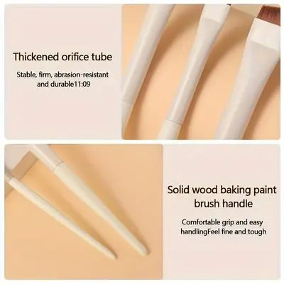 Porcelain White Crescent Eyeliner Brush with Angled Thin Tip