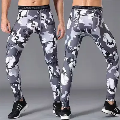 Erkek spor fitness uzun pantolon, hızlı kuruyan dar kesim - 4