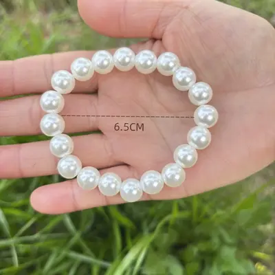 Kadın yapay inci bilezik günlük 4MM-14MM elastik halat bilezik basit Kore versiyonu simüle inci takı