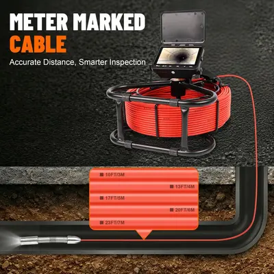 Foreign Trade Cross-border Supply Pipeline Endoscope with Measurement Markings for Photography and Recording 4.3 Inch Screen 16.5mm Small Lens