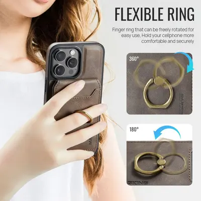 iPhone 17 Leather Phone Case with Wireless Charging
