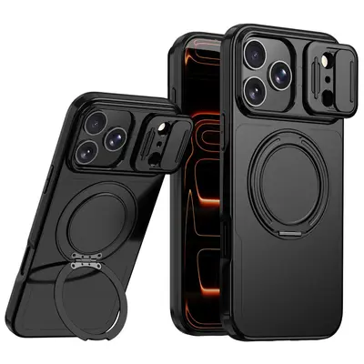 iPhone 18 Pro Case with 2-in-1 Sliding Lens and 360° Stand - 7