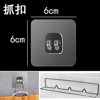 No-Drill Transparent Adhesive Bathroom Hook, Strong Hold - 7