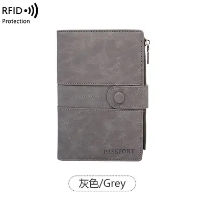 Sınır Ötesi Cilt Duyarlı Hırsızlık Önleyici RFID Pasaport Çantası Fermuar Toka Pasaport Kılıfı Kimlik Belgesi Dosyası Çok Fonksiyonlu Seyahat Pasaport Paketi - 7