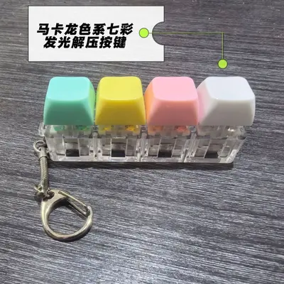 4-Piece Light-Up Stress Relief Keychain, Colorful LED Effect Push Button Fidget Toy