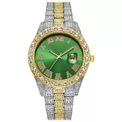 Men's quartz watch with crystals calendar roman numerals - 13