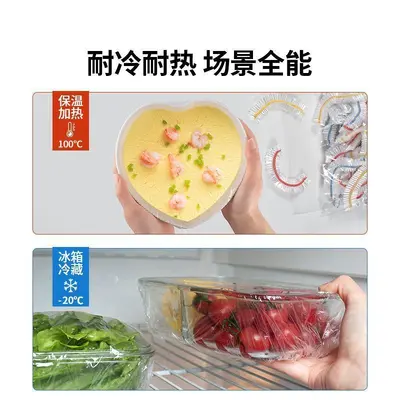 Disposable food-grade plastic wrap covers for bowls and plates