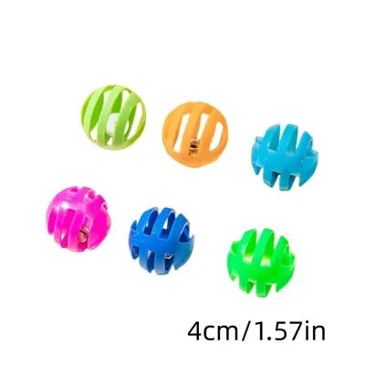 Colorful plastic bell ball mesh cut ball sound funny cat ball pet supplies self-pleasure chewing cat toy - 13
