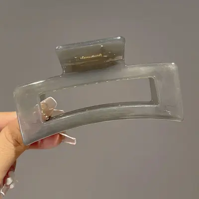 Wholesale factory large transparent square jaw clip summer simple shark clip for back of head with thick hair volume. - 8