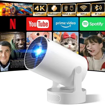 Yeni Kısa Mesafe HY300Ultra 4K Ev Tipi Taşınabilir Kompakt Mini Android Projektör