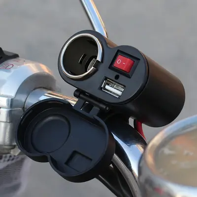 Yeni Model Motosiklet Universal USB Araç Şarj Aleti 12V 45V Su Geçirmez Telefon Şarj Cihazı Çok Fonksiyonlu Sigara Çakmaklı