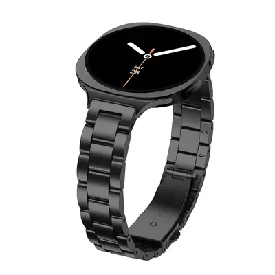 Metal Watch Band for Samsung Galaxy Watch 9 and Watch 8, Slim Three-Bead Stainless Steel