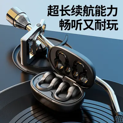 New Clip-On Non-Bone Conduction Wireless Bluetooth Open-Ear Earbuds with Smart LED Display and Extended Battery Life - 2