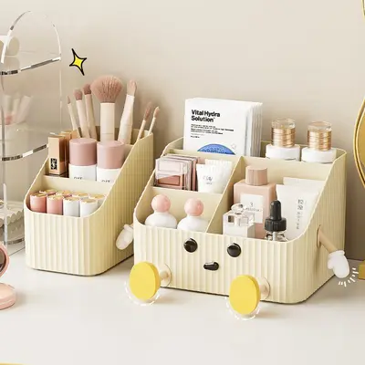 Kosmetik-Aufbewahrungsbox für Schminktisch mit Fächern, großes Fassungsvermögen